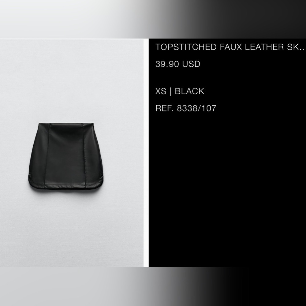 High rise faux leather skirt